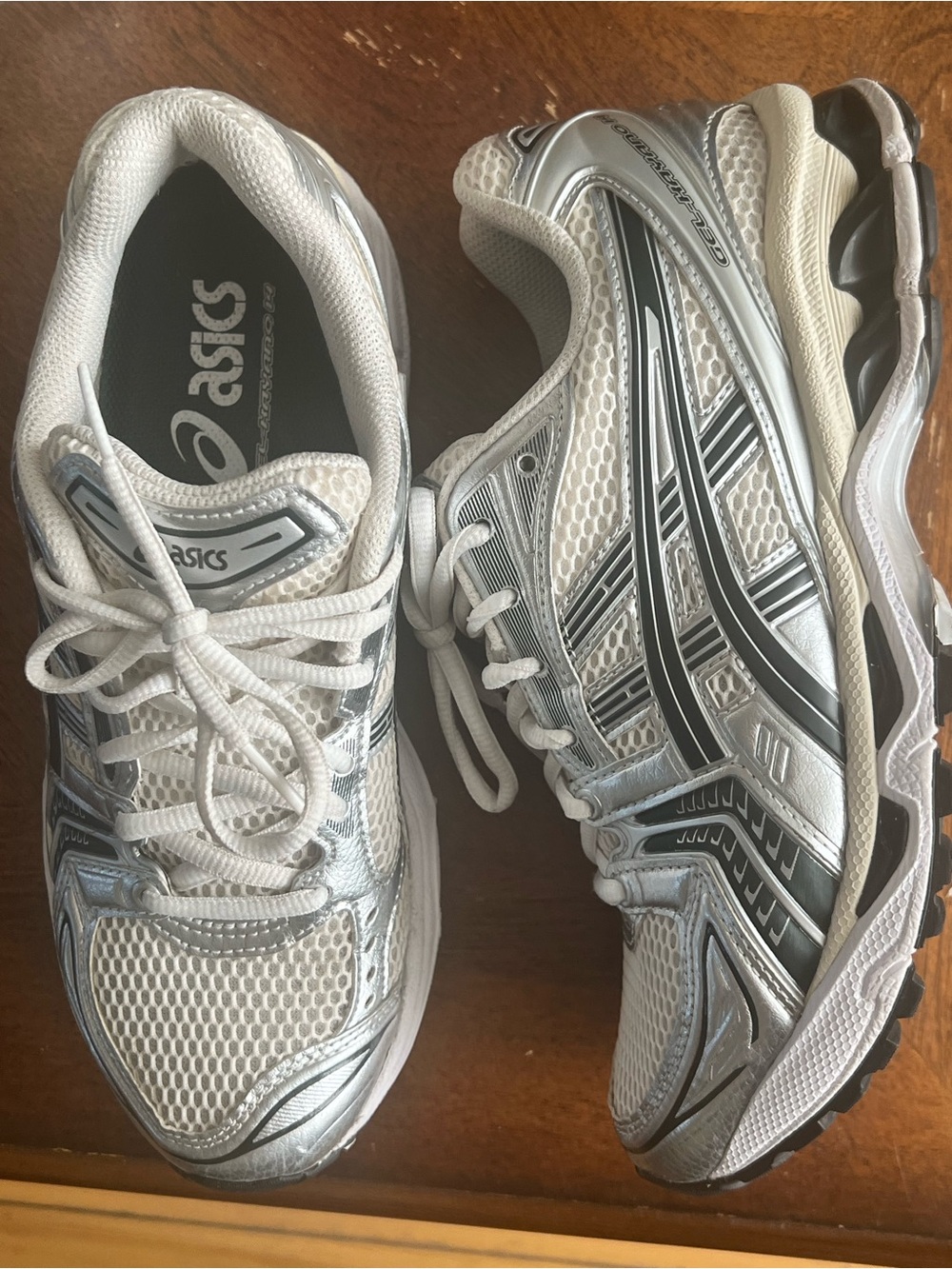 Asics Gel Kayano 14 Silver White Running Shoes Y2K - Picture 10 of 10